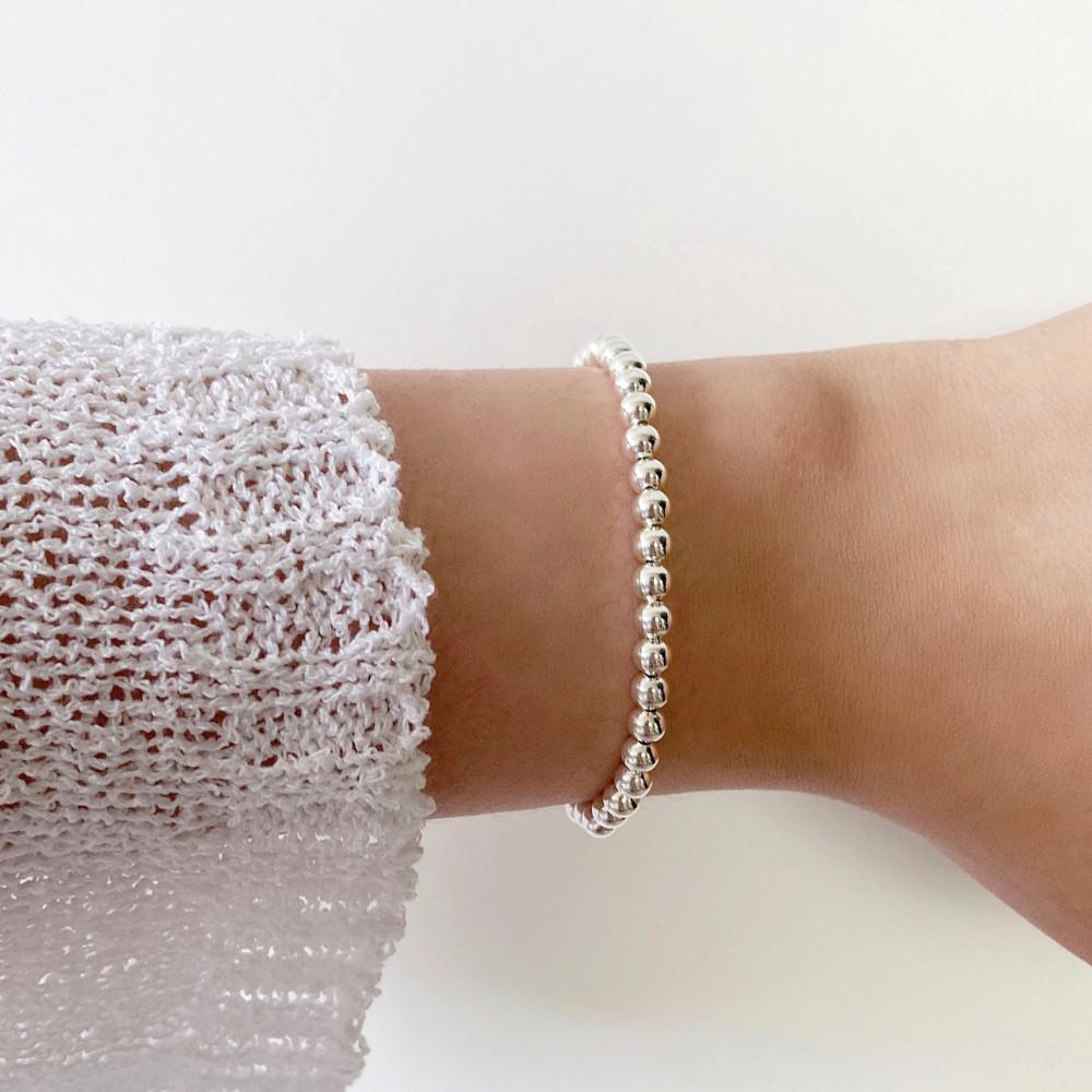 [실버925] 베이직 실버 볼 밴딩 팔찌
