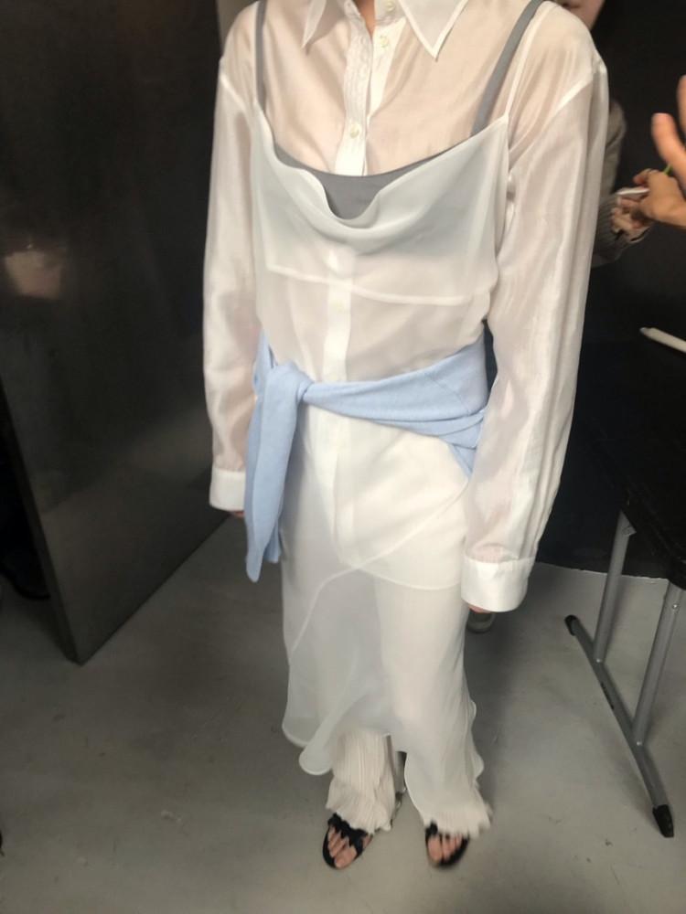 We are 위아 라벤더 원피스 슬립 시어 레이어드 시스루 3color