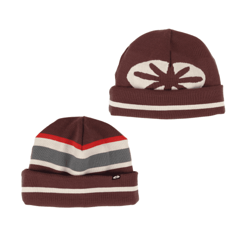 Reversible Stripe Beanie Brown