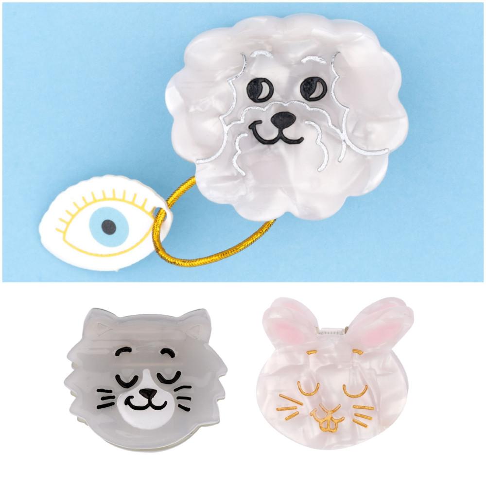 coucousuzette 쿠쿠수제뜨 미니 헤어집게핀 (비숑 고양이 토끼)