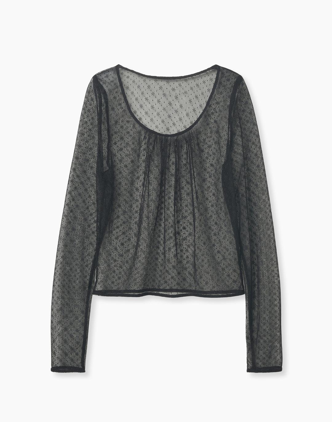 LACE SEE-THROUGH TOP (BLACK)