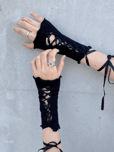 [2color]코르셋 스트링 숏 핸드워머