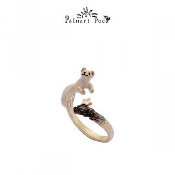 Palnart poc ferret ring unique small animal ferret ferret adjustable niche design handmade