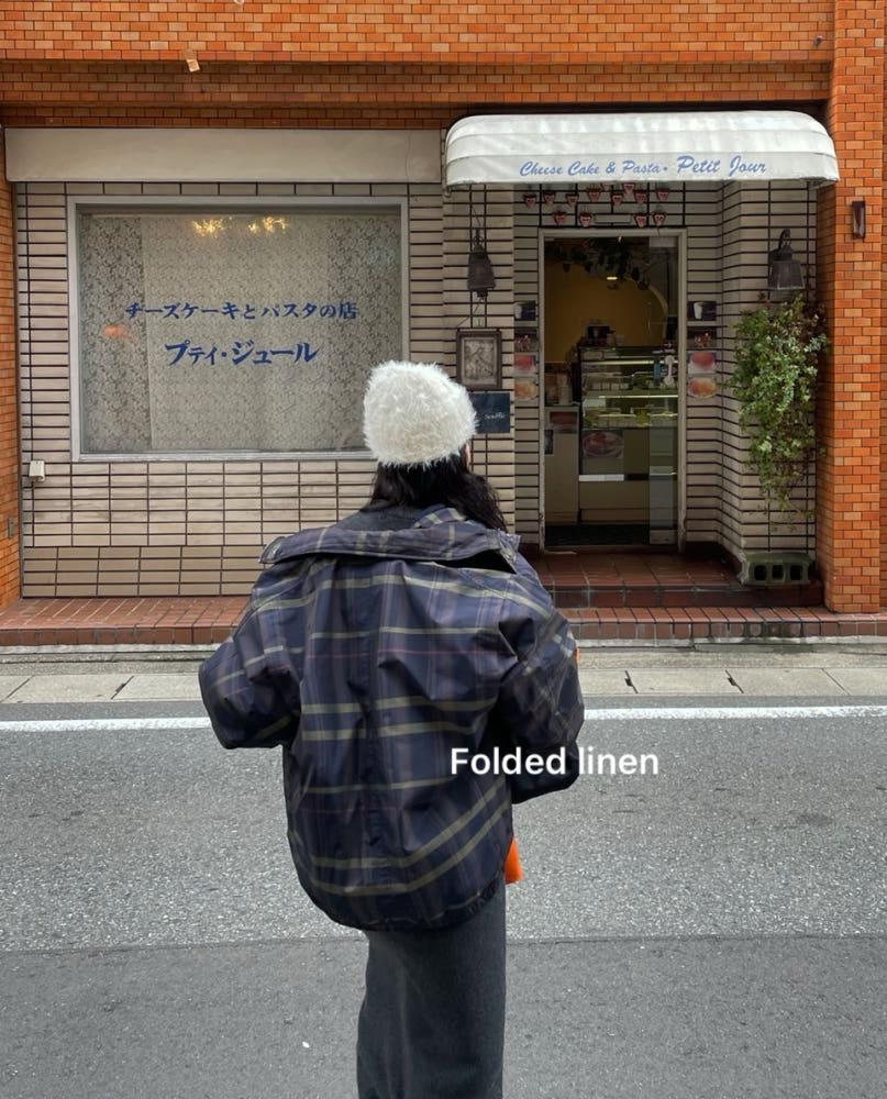 (당일)Basket 바스켓 체크 바시티 점퍼 2온스 하스 본딩 블루종 겨울 점퍼 하프 자켓(1color)