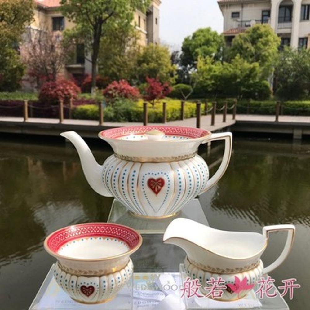 Wedgwood 황후 슈가 캔 젖통 찻주전자 Queen of Hearts 세트