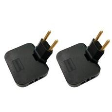 EU US 중국 돼지코 플러그 한국 변환 멀티 어댑터 110v 220v 3in1 틈새 블랙 2개 구성