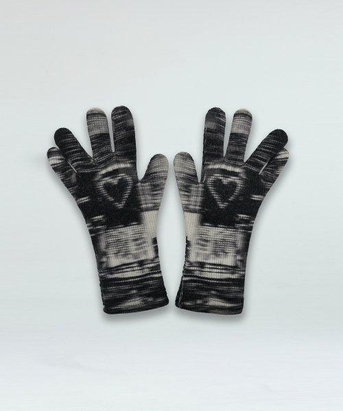 HEART KNIT GLOVES (BLACK)