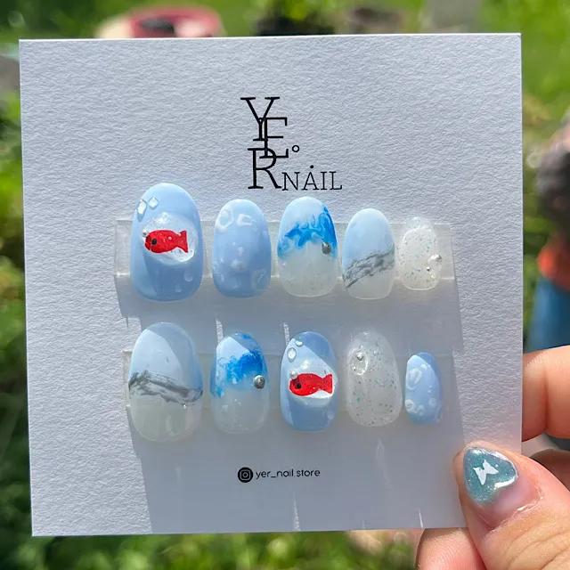 인기상품💕물고기 수제 네일팁 🐡