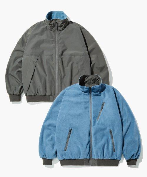 REVERSIBLE FLEECE BLOUSON_GRAY/BLUE
