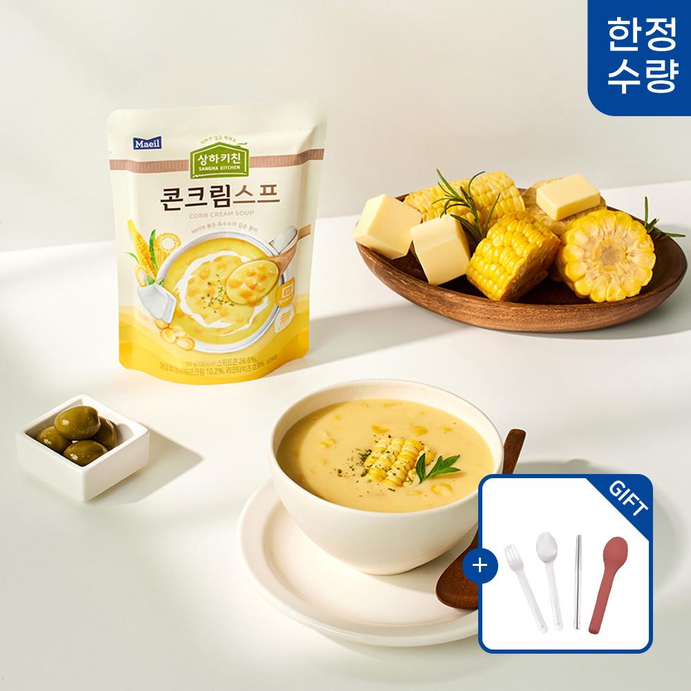 상하키친 콘크림스프 150g 9팩 [커트러리 수저세트 증정] [원산지:상세설명에 표시]