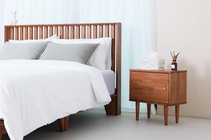 DIY 브릭 A형 원목 여닫이 사각 협탁