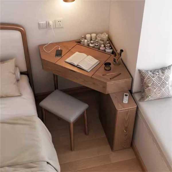 코너 화장대 원목 테이블 서랍장 거울 틈새 원룸 좁은방