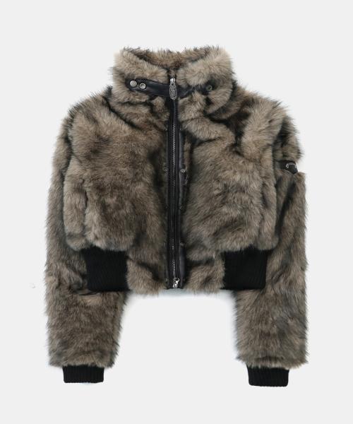 바이퍼81 하이넥 퍼 자켓 - 코요테