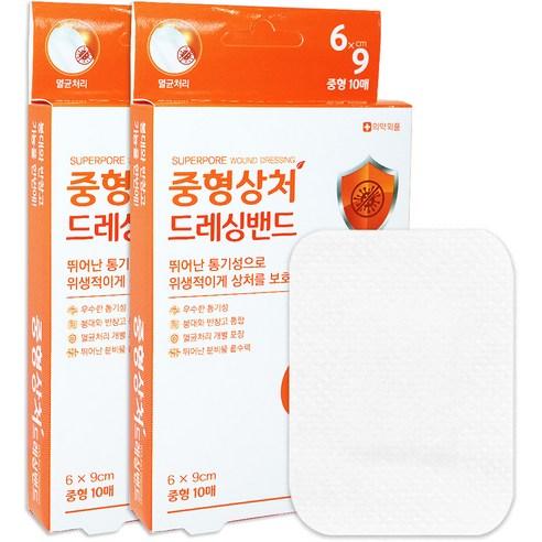밴드골드 중형상처 드레싱밴드, 중형(6 x 9 c..., 10개입, 2개