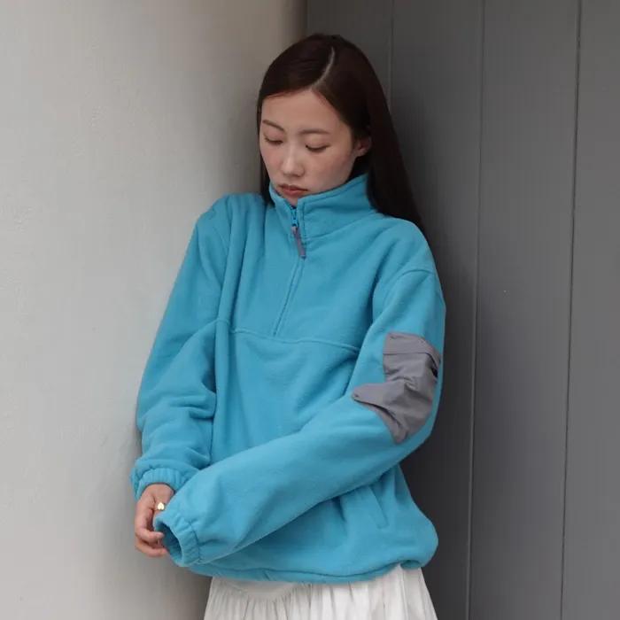 MJ M.C UNISEX, Half Zip-up Fleece / Blue