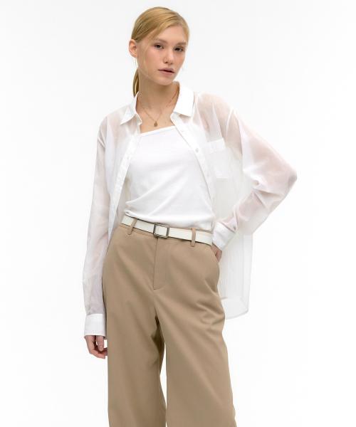 글로우 시스루 셔츠 화이트 MDSH014WHITE