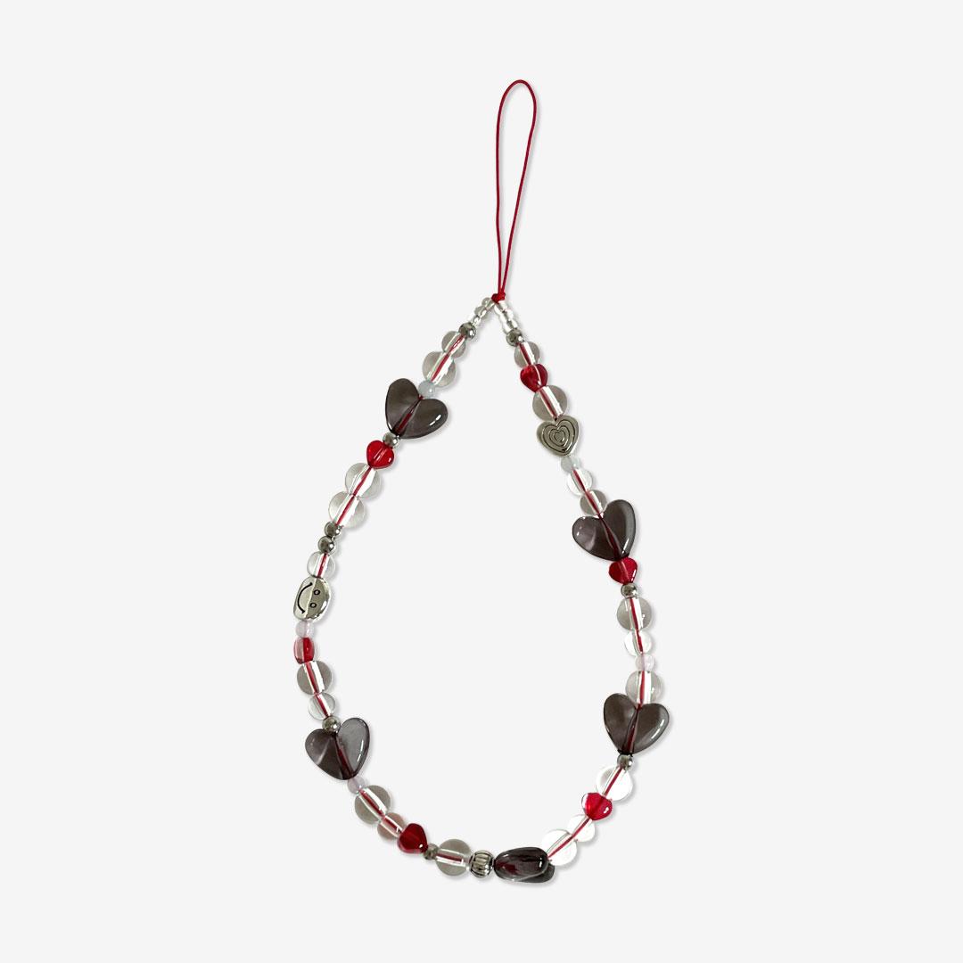 Red heart phone strap