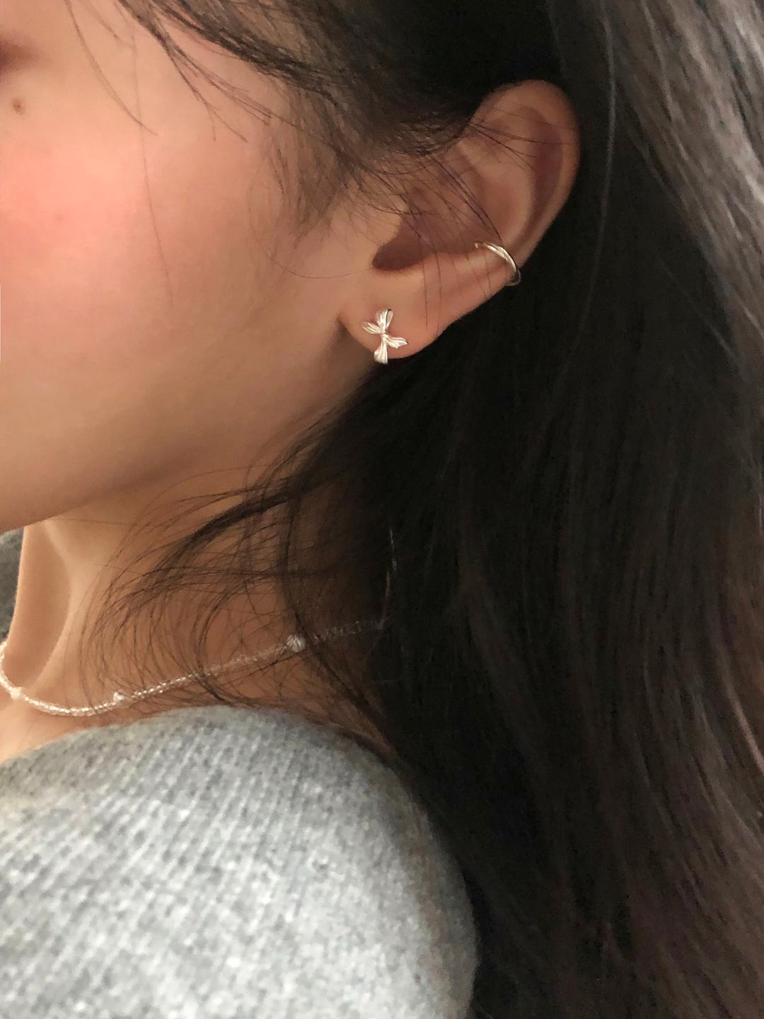 [925 silver] 캐런 은 귀걸이 (2 color, 2 type)