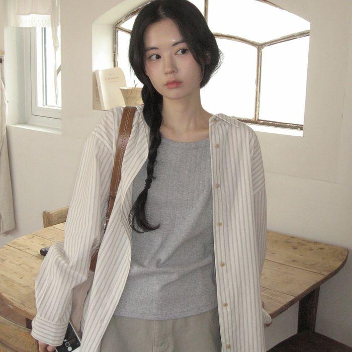 Clay overfit shirt (black stripe)
