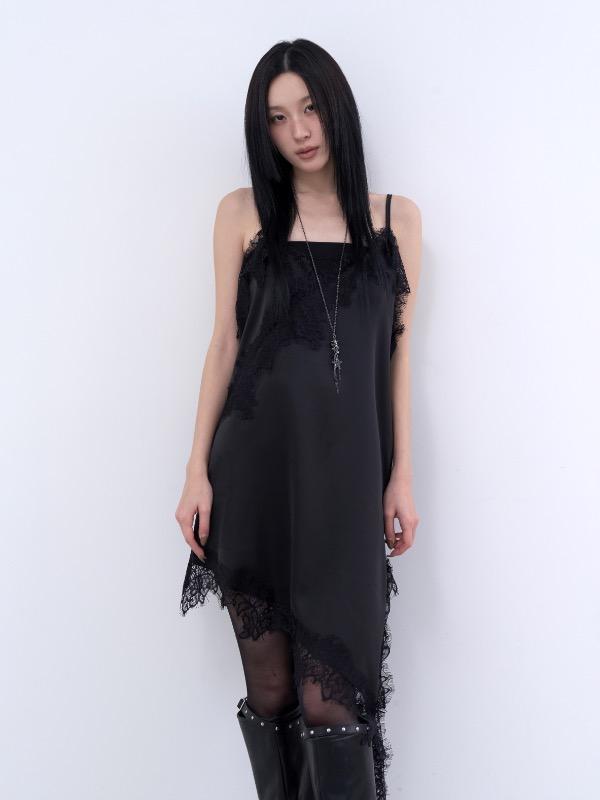 로웨어 satin unbalance lace ops