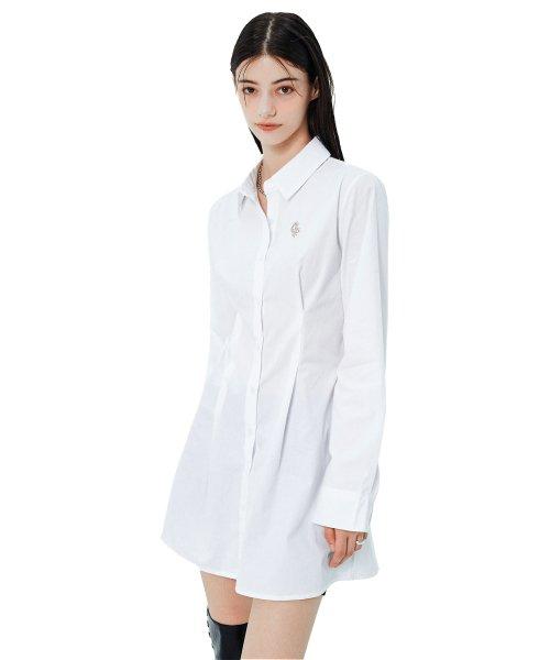 [NF] 아일렛 포인트 셔츠 원피스 (WHT)_F21ZD291