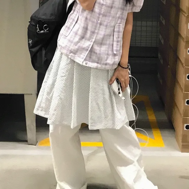 (2c/완전 추천) 아메카지 체크 후드 셔링 반팔