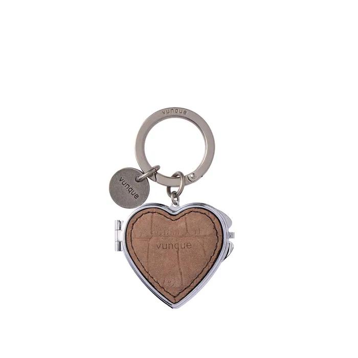 Heart Pocket Mirror Charm (하트 포켓 미러 참) Peanut Beige