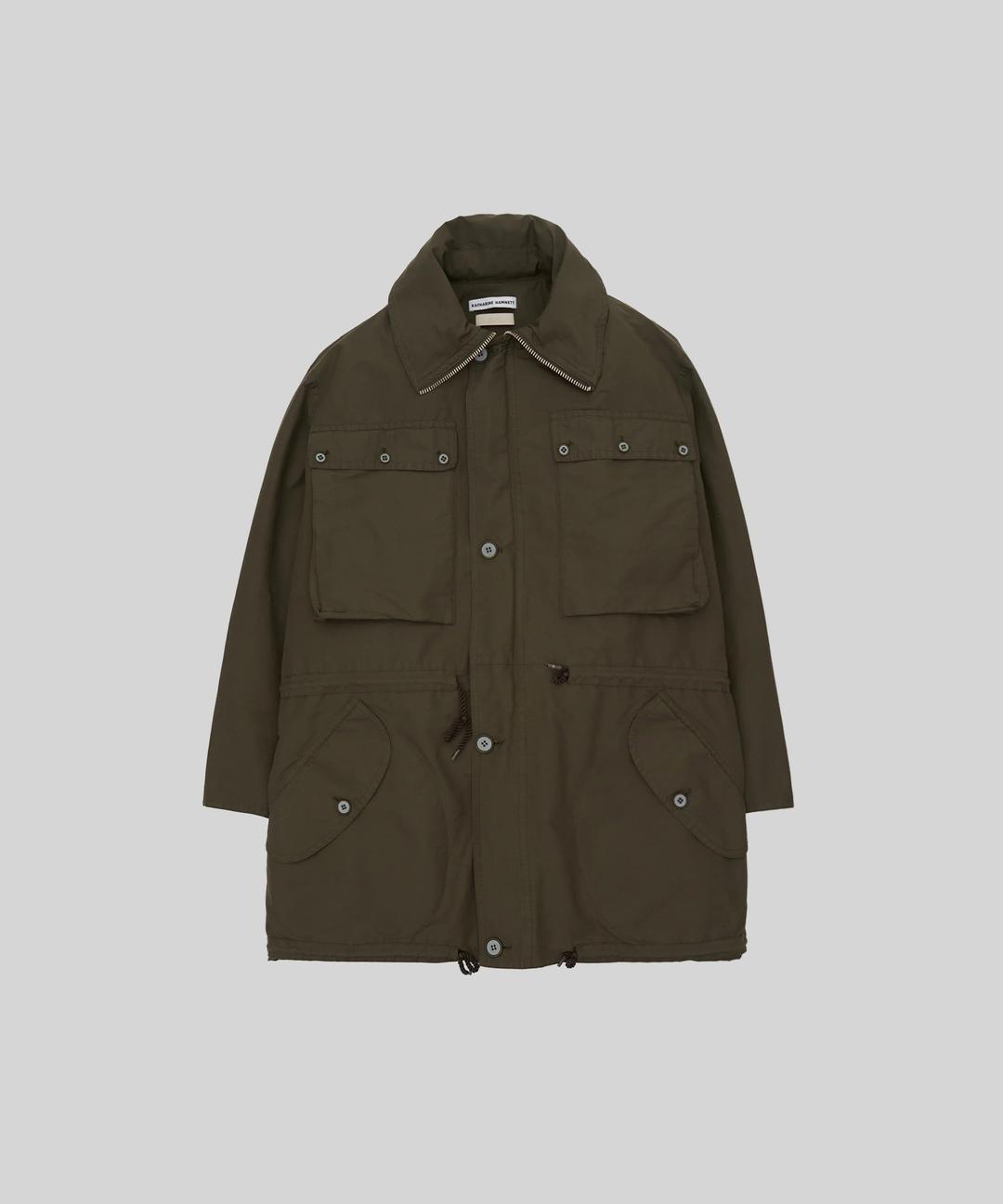 KATHARINE HAMNETT Recycle Polyester Half Coat (Olive)
