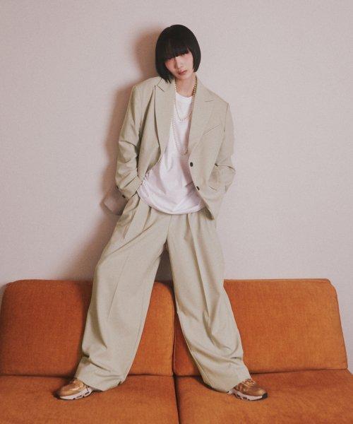 TWO TUCK HIGH WAIST WIDE PANTS_MINT