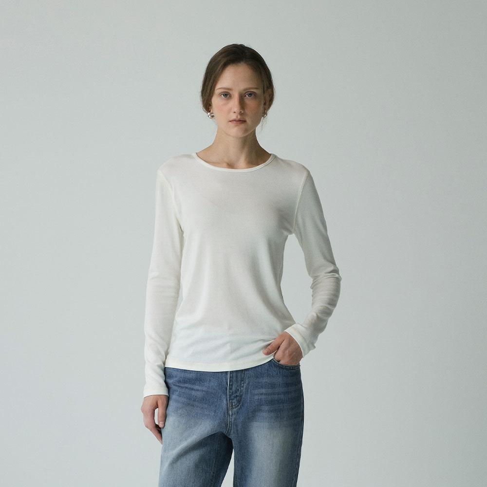 SITP5225 데코 스티치 컴포트 티셔츠_S'est passee(쎄빠쎄)_Ivory