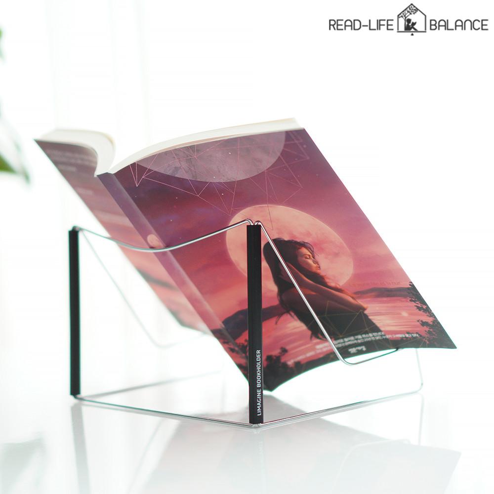 리메이진 도서관 카페 휴대용 접이식 북스탠드 블랙/핑크 (가벼운 책받침대 미니 책거치대)