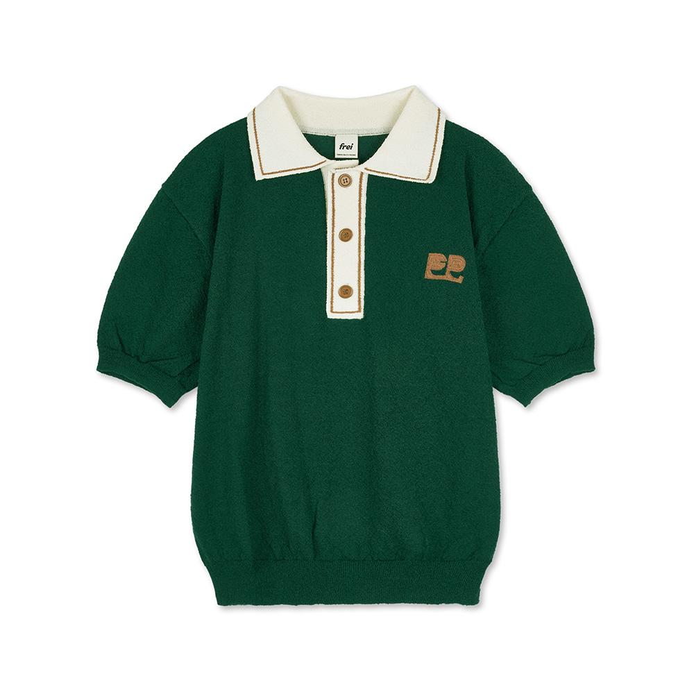 심볼 카라 반팔 니트(GREEN)