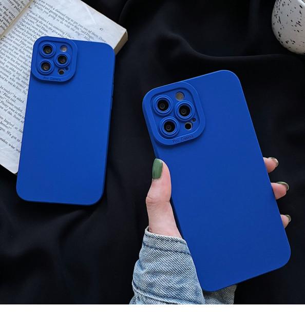 아이폰 13 pro max 딥 블루 카메라 풀커버 실리콘 케이스