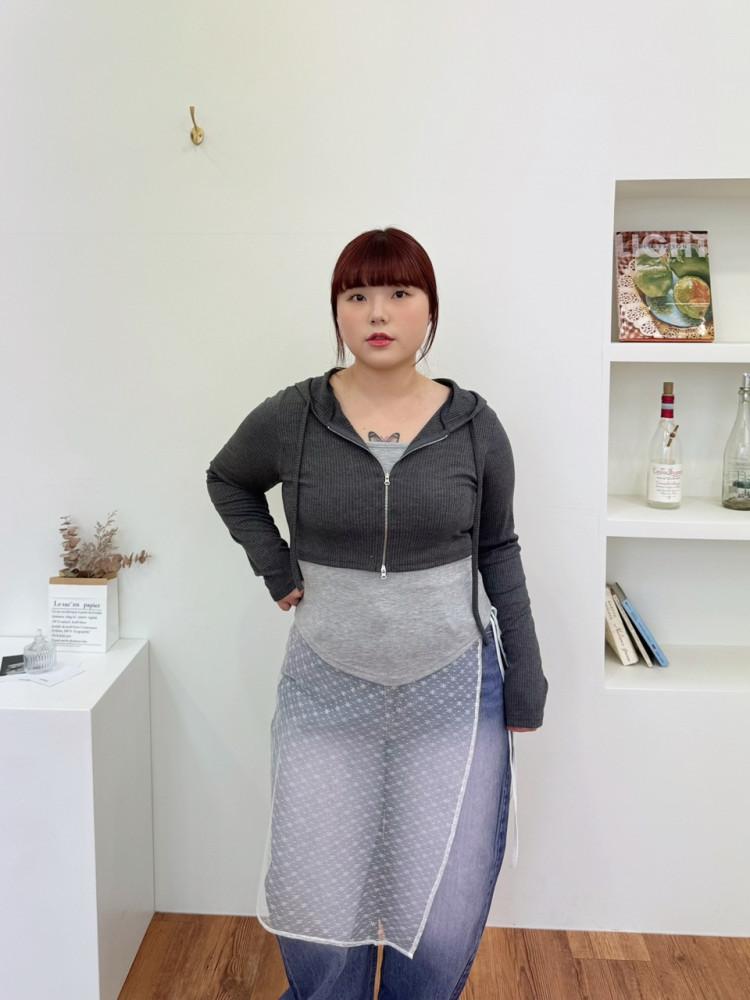 [빅사이즈][66~100][강추] 세렌디 레이어드 후드