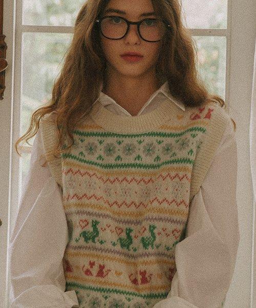 FAIR ISLE VEST KNIT CREAM