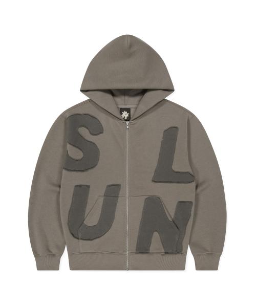 Capital Brushed Zip Up Hoodie Taupe