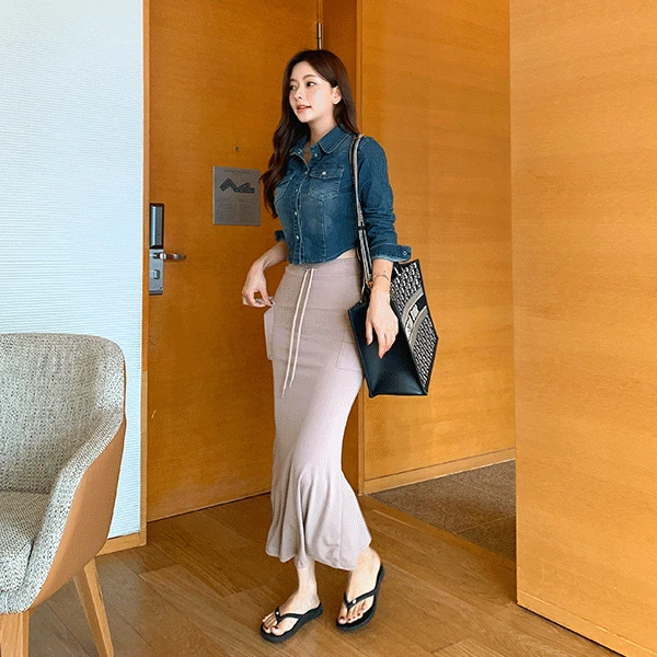 덴즈 슬림핏 스판 워싱 청남방