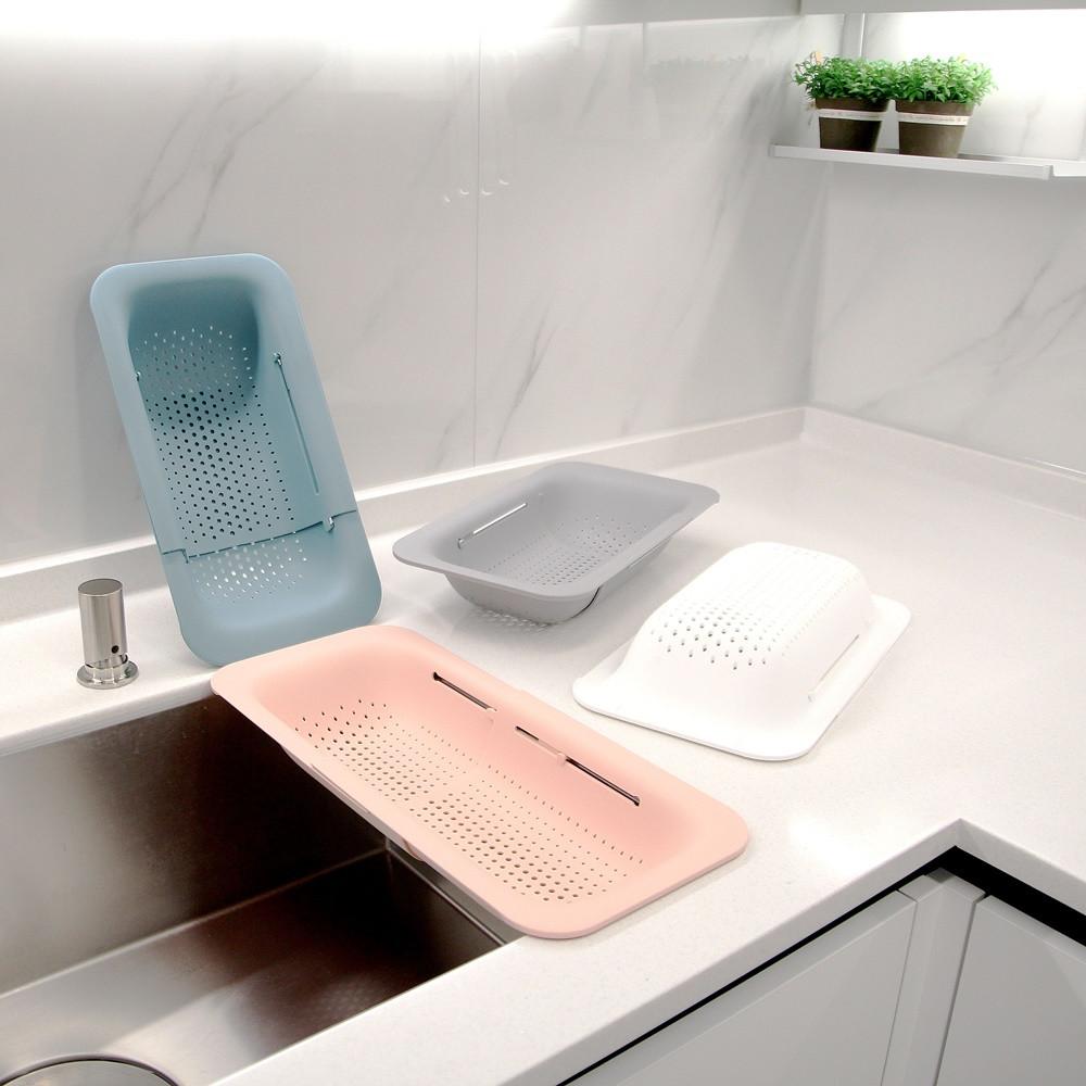 주앤지 길이조절 식기건조대 슬라이딩 싱크대 정리 주방 원룸 설거지 그릇 물빠짐 통