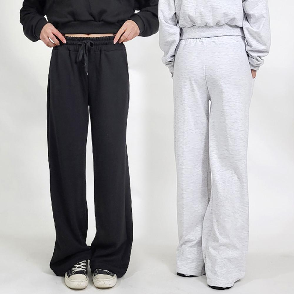 가을/기모 여자트레이닝팬츠 하이웨스트 일자 세미와이드 츄리닝 바지 숏/롱 (60번)