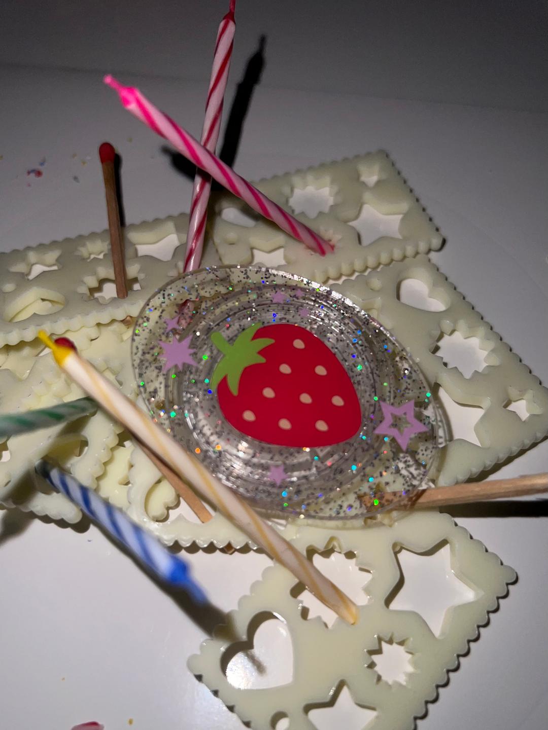 Strawberry Glitter Tok (Acrylic)