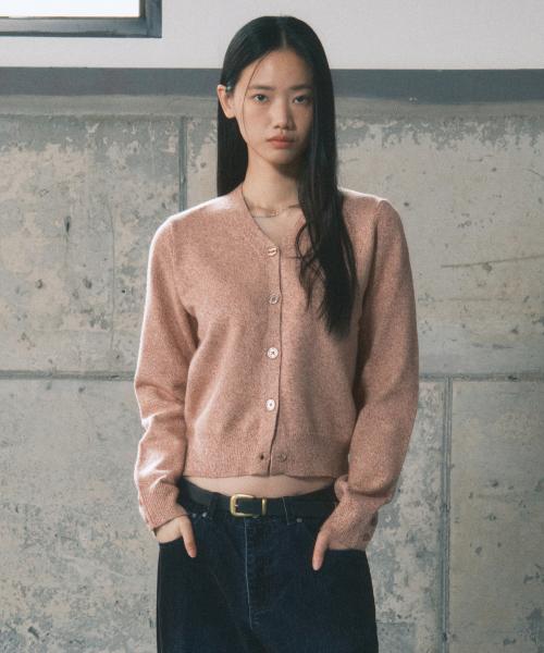 W. 골지 브이넥 3-WAY 버튼 가디건 [MEPINK]_SWCD001MEPINK