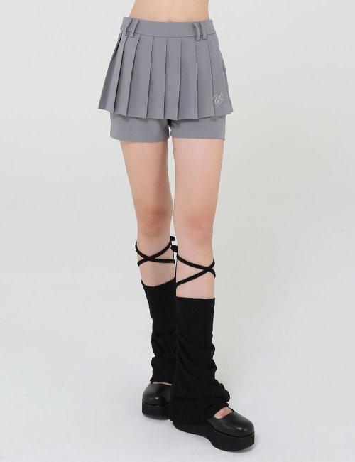 PLEATS PANTS SKIRT(GRAY)
