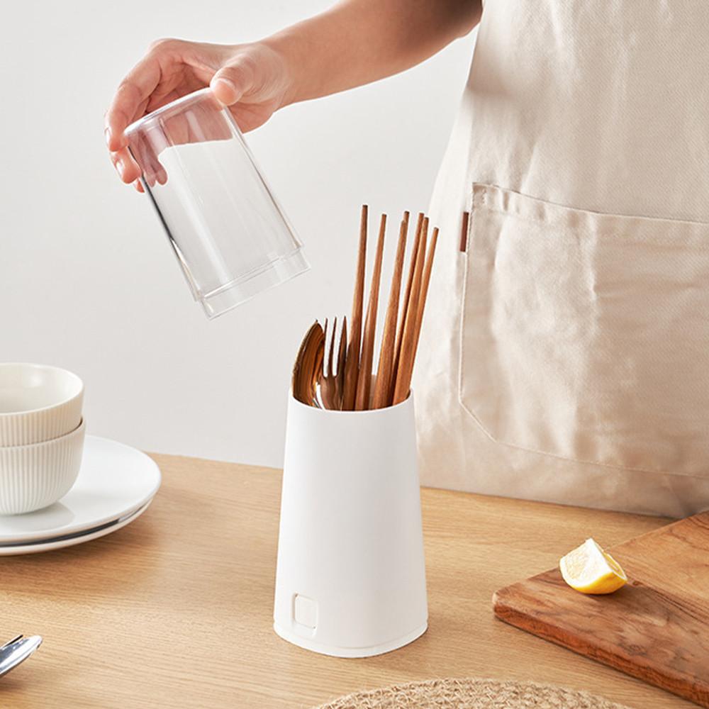먼지차단 파스텔 물빠짐 수저통 수저 꽂이 보관함 스탠딩 수저정리함