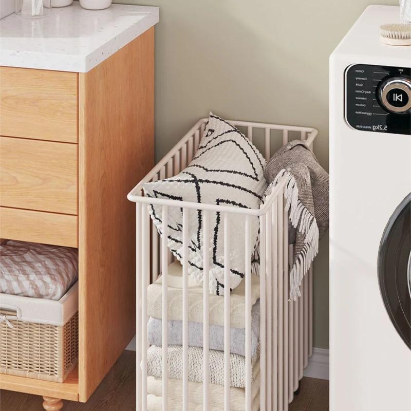 요가 매트 정리함 바구니, 미니멀리스트 욕실 솔기 세탁 바구니, 홈 세트, 스트립 휠 모바일 변기 보관 바구니