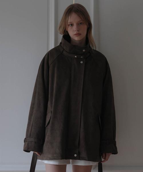 Fur Lined Suede Jacket [Brown]