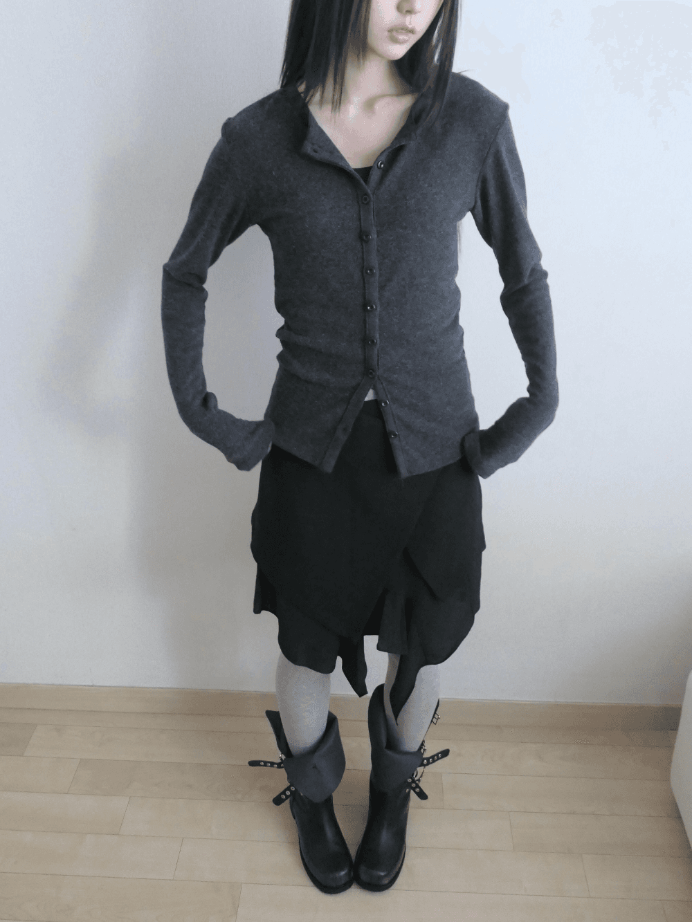dense angora cardigan