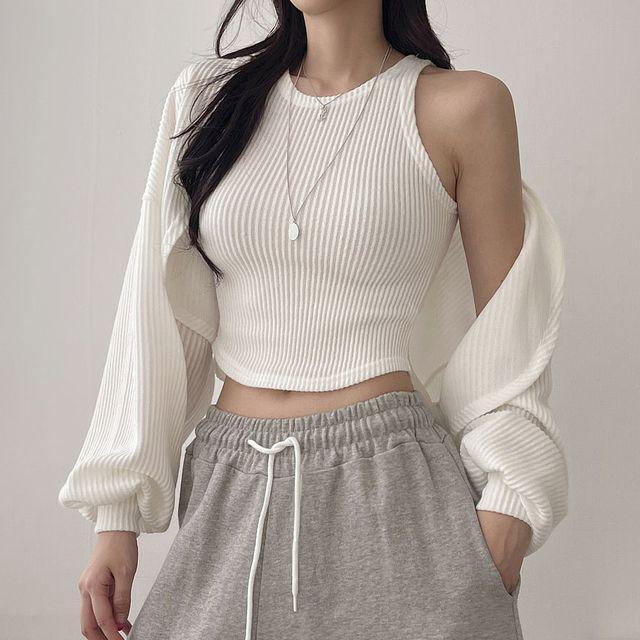 [SET가격] 볼레로+나시 골지 볼륨 베이직 가디건 세트 3color_디데이뉴