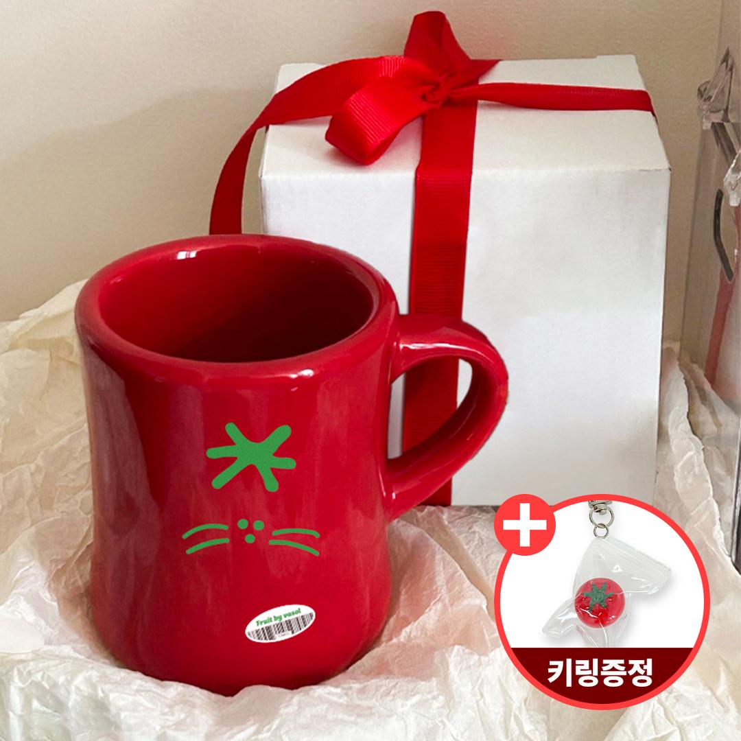 [단독] 토마토 머그컵 (+키링 증정) 귀여운 고양이 홈카페 감성 생일 자취 이사 집들이 선물