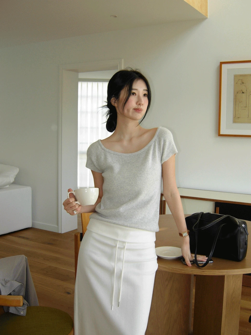 DJ. Dewy Off Knit Tee [Wool 50%]