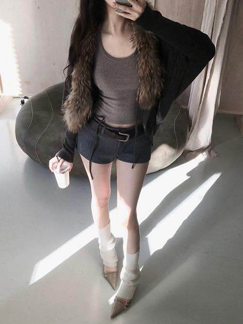 fur trim grace cardigan